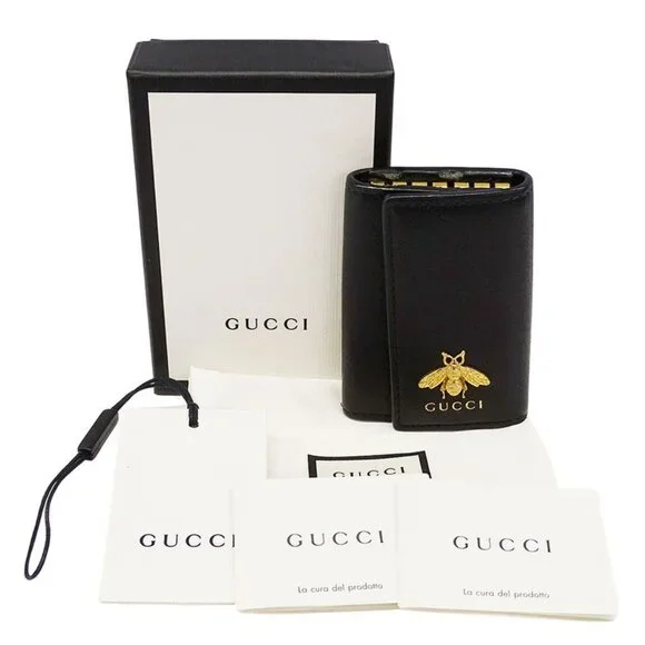 Gucci Key Case Animalier Leather Black 6 - Picture 5 of 11
